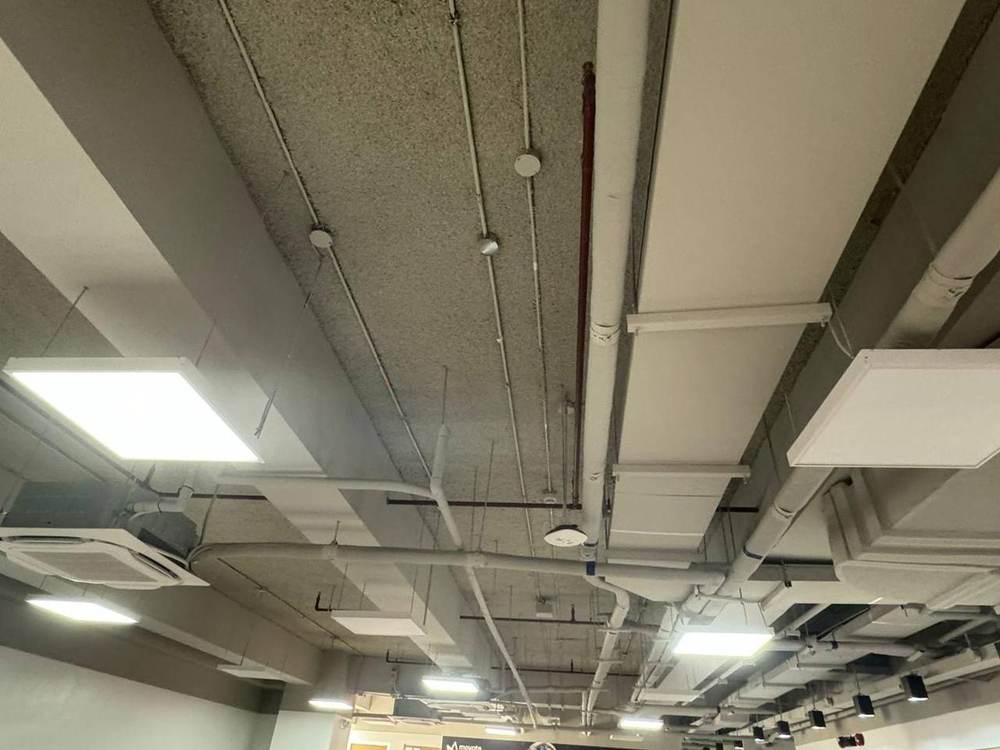 NoiseSHIELD across an open-plan office soffit